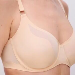 Chantelle Pure Light Underwire Bra Nude Beige 36DDD 36E Wireless Natural‎